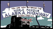 Alaska Highway sign at Dawson Creek
