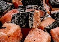 whale blubber and skin, looks like sushi